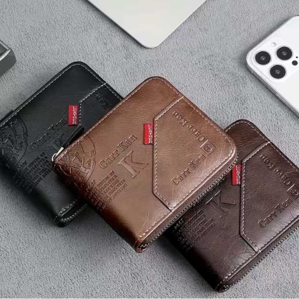 Men's Business PU Leather Wallet Letter Embossed Wallet